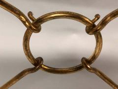 Giovanni Banci 2 Italian Midcentury Gilt Iron Demilune Consoles by Giovanni Banci for Hermes - 1759274