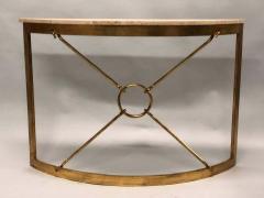 Giovanni Banci 2 Italian Midcentury Gilt Iron Demilune Consoles by Giovanni Banci for Hermes - 1759283