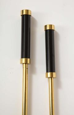 Giovanni Banci Brass and Metal Fireplace Set Tools and Andirons by Giovanni Banci Italy 1970 - 1260341