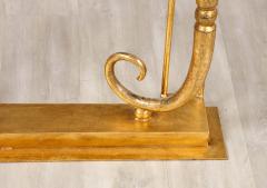 Giovanni Banci Giovanni Banci Neoclassical Gilt Iron Travertine Console Table Italy 1970 - 3362577