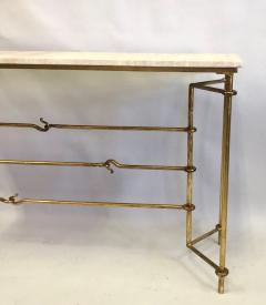 Giovanni Banci Italian Mid Century Modern Neoclassical Gilt Iron Console by Banci for Herm s - 2372055