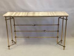 Giovanni Banci Italian Mid Century Modern Neoclassical Gilt Iron Console by Banci for Herm s - 2372087
