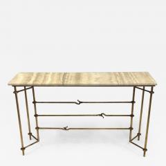 Giovanni Banci Italian Mid Century Modern Neoclassical Gilt Iron Console by Banci for Herm s - 2378937