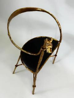 Giovanni Banci Italian Modern Craftsman Gilt Hammered Iron Chair by Giovanni Banci for Hermes - 4112852
