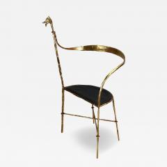 Giovanni Banci Italian Modern Craftsman Gilt Hammered Iron Chair by Giovanni Banci for Hermes - 4123548