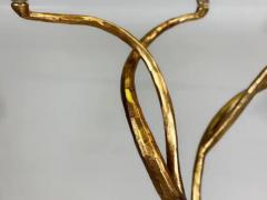 Giovanni Banci Italian Modern Craftsman Hand Hammered Gilt Iron Glass Console Giovanni Banci - 4112128