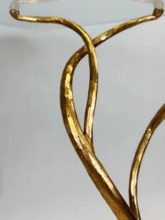 Giovanni Banci Italian Modern Craftsman Hand Hammered Gilt Iron Glass Console Giovanni Banci - 4112208