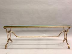 Giovanni Banci Italian Modern Neoclassical Gilt Iron Coffee Table by Giovanni Banci for Herm s - 2374824