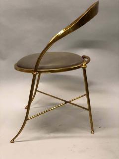 Giovanni Banci Pair of Italian Midcentury Handmade Gilt Iron Lounge Chairs by Giovanni Banci - 1641551