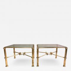 Giovanni Banci Pair of Modern Neoclassical Gilt Iron Side Tables or Coffee Table for Hermes - 1724830