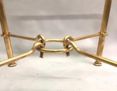 Giovanni Banci Pair of Modern Neoclassical Gilt Iron Side Tables or Coffee Table for Hermes - 2374760
