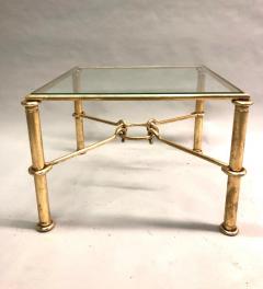 Giovanni Banci Pair of Modern Neoclassical Gilt Iron Side Tables or Coffee Table for Hermes - 2374828