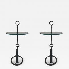 Giovanni Banci Pair of Modern Neoclassical Wrought Iron Side Tables Giovanni Banci and Hermes - 2383131