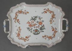 Giovanni Battista Antonibon A Glazed Earthenware Tray with Two Handles and Floral Decoration - 307859