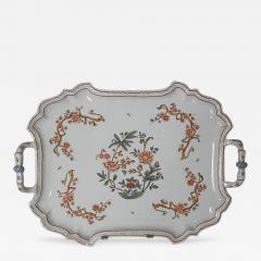 Giovanni Battista Antonibon A Glazed Earthenware Tray with Two Handles and Floral Decoration - 308387