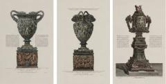 Giovanni Battista Piranesi Style Framed Antique Vase Engravings 1970s - 4741076