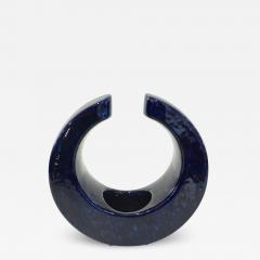 Giovanni Bertoncello 1960s Bertoncello Italian Vintage Abstract Sculpture Night Blue Ceramic Vase - 2127082