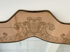 Giovanni Gariboldi Mirror Brass and Pink Colored Glass by Giovanni Battista Gariboldi Italy 1950s - 4544633