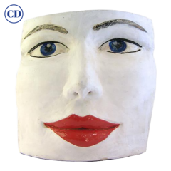 Giovanni Ginestroni Blue Eyes Face Terra Cotta Sculpture by Ginestroni - 329420