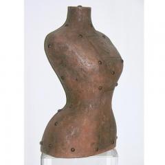 Giovanni Ginestroni Contemporary Italian Plastic Sculpture of a Modern Bust in Brown Terracotta - 359303