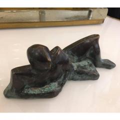 Giovanni Ginestroni Minimalist Italian Reclining Man Bronze Sculpture Limited Edition - 2196333