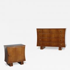 Giovanni Guerrini 1950s Italian pair of Giovanni Guerrini walnut chests - 3115483