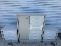 Giovanni Maur For Treco Gray Lacquer and White Acrylic Bachelors Chest - 4375864