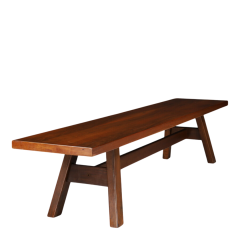 Giovanni Michelucci 1960s Giovanni Michelucci solid walnut 73 Torbecchia bench for Poltranova - 4401260