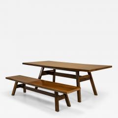 Giovanni Michelucci Giovanni Michelucci Torbecchia Dining Table and Bench in Walnut for Poltronova - 2942222