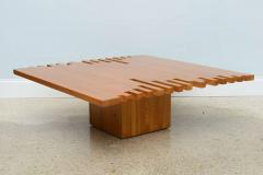 Giovanni Michelucci Italian Mid Century Low Plank Top Coffee Table - 4172037