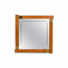 Giovanni Michelucci Large Italian Modern Walnut and Brass Mirror Attributed to Giovanni Michelucci - 4635473