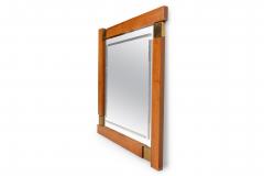 Giovanni Michelucci Large Italian Modern Walnut and Brass Mirror Attributed to Giovanni Michelucci - 4635475