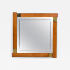 Giovanni Michelucci Large Italian Modern Walnut and Brass Mirror Attributed to Giovanni Michelucci - 4689809