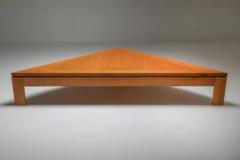 Giovanni Michelucci Triangular Postmodern Coffee Table in French Elm - 3377776