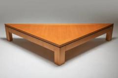 Giovanni Michelucci Triangular Postmodern Coffee Table in French Elm - 3377819