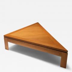 Giovanni Michelucci Triangular Postmodern Coffee Table in French Elm - 3388304
