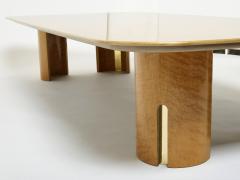 Giovanni Offredi Extra Large maple brass coffee table Giovanni Offredi Saporiti 1980s - 2716766