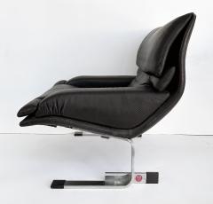 Giovanni Offredi Giovanni Offredi Saporiti Italia Onda Wave Chair Black Leather Chrome - 4641978