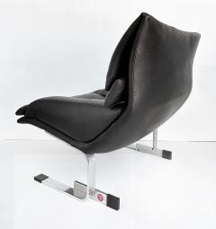 Giovanni Offredi Giovanni Offredi Saporiti Italia Onda Wave Chair Black Leather Chrome - 4641981
