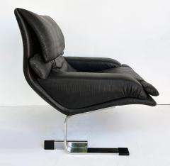 Giovanni Offredi Giovanni Offredi Saporiti Italia Onda Wave Chair Black Leather Chrome - 4641982
