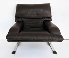 Giovanni Offredi Giovanni Offredi Saporiti Italia Onda Wave Chair Black Leather Chrome - 4641986