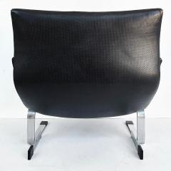 Giovanni Offredi Giovanni Offredi Saporiti Italia Onda Wave Chair Black Leather Chrome - 4641989