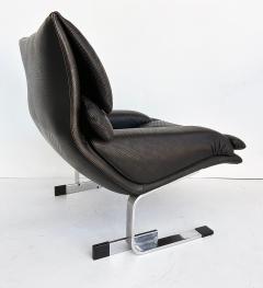 Giovanni Offredi Giovanni Offredi Saporiti Italia Onda Wave Chair Black Leather Chrome - 4641999