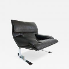 Giovanni Offredi Giovanni Offredi Saporiti Italia Onda Wave Chair Black Leather Chrome - 4642530