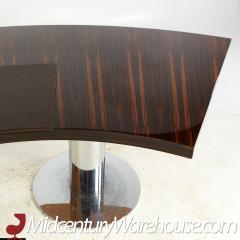 Giovanni Offredi Giovanni Offredi for Saporiti Mid Century Italian Rosewood Chrome Leather Desk - 3142117