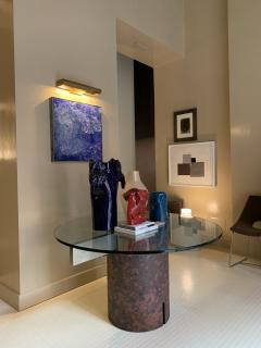 Giovanni Offredi Giovanni Offredi round table in concrete and glass for Saporiti Italy 1970s - 4418638