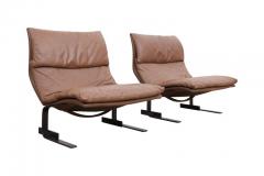 Giovanni Offredi Pair of Saporiti Onda Wave Lounge Chairs by Giovanni Offredi - 456216