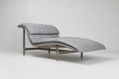 Giovanni Offredi Saporiti the Wave Lounge Chair in Grey Leather by Giovanni Offredi 1974 - 1183791