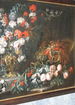 Giovanni Stanchi Still Life of Flowers and Fruit with Gilded Urns - 280320