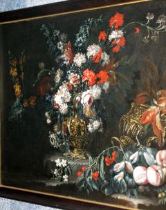 Giovanni Stanchi Still Life of Flowers and Fruit with Gilded Urns - 280322